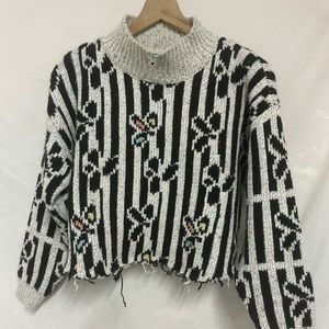 Vintage Sweater w Baby Pink/Blue/Purple dots